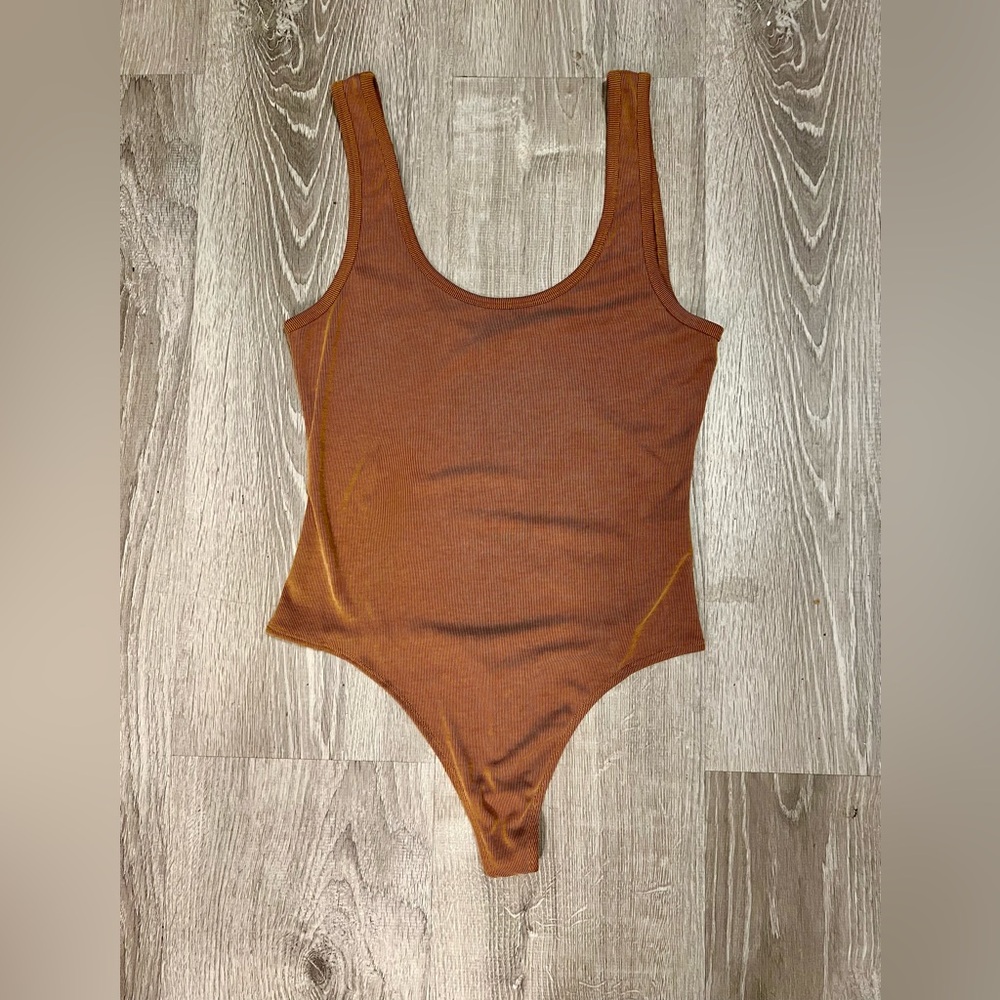 Ribbed Bodysuit - Toffee